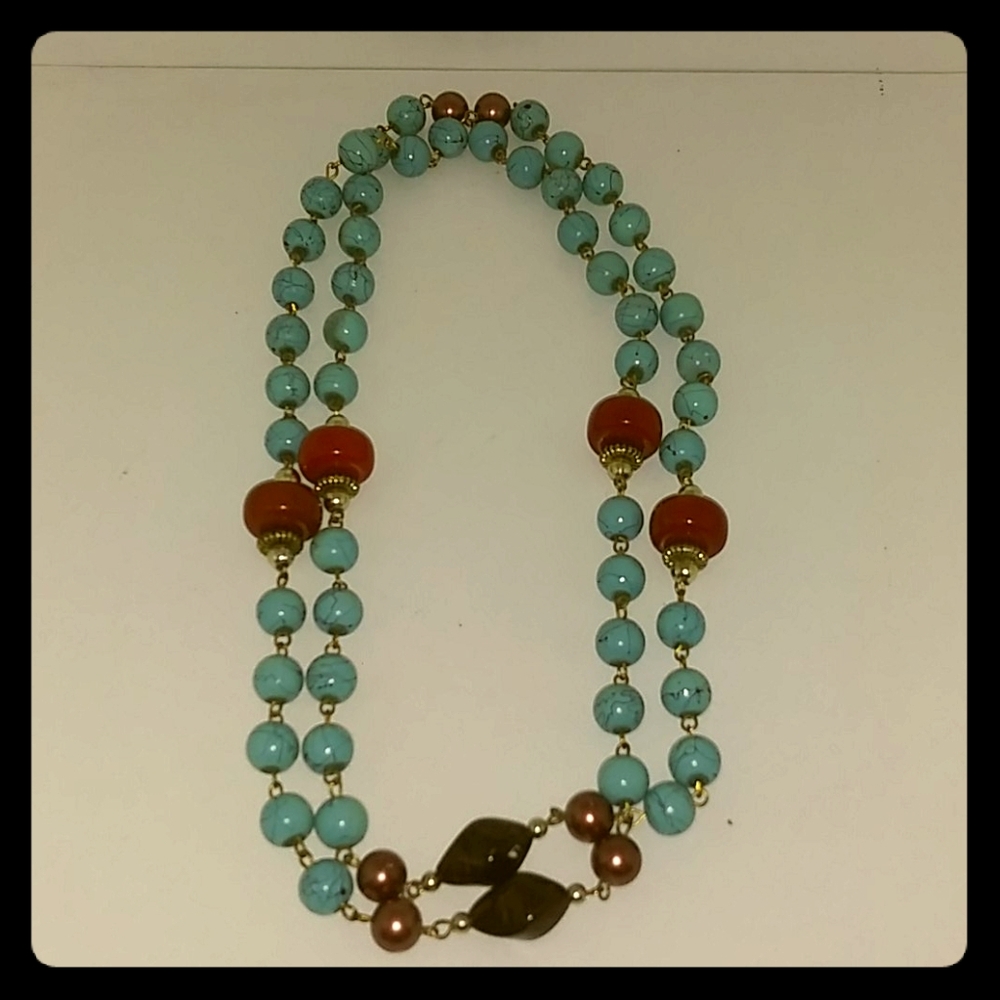 Handcrafted Turquoise Long Necklace